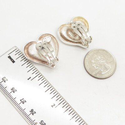 925 Sterling Silver Vintage Mexico Heart Clip On Earrings | eBay