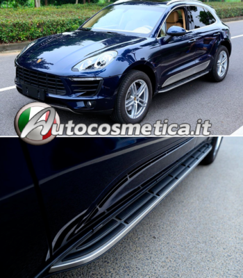 PEDANE LATERALI SOTTOPORTA TOP QUALITA ALLUMINIO PER PORSCHE MACAN 2014-2018