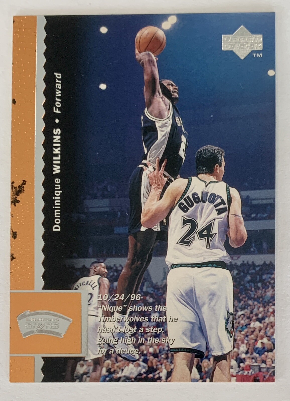1996-97 Upper Deck Basketball #295 Dominique Wilkins - San Antonio Spurs