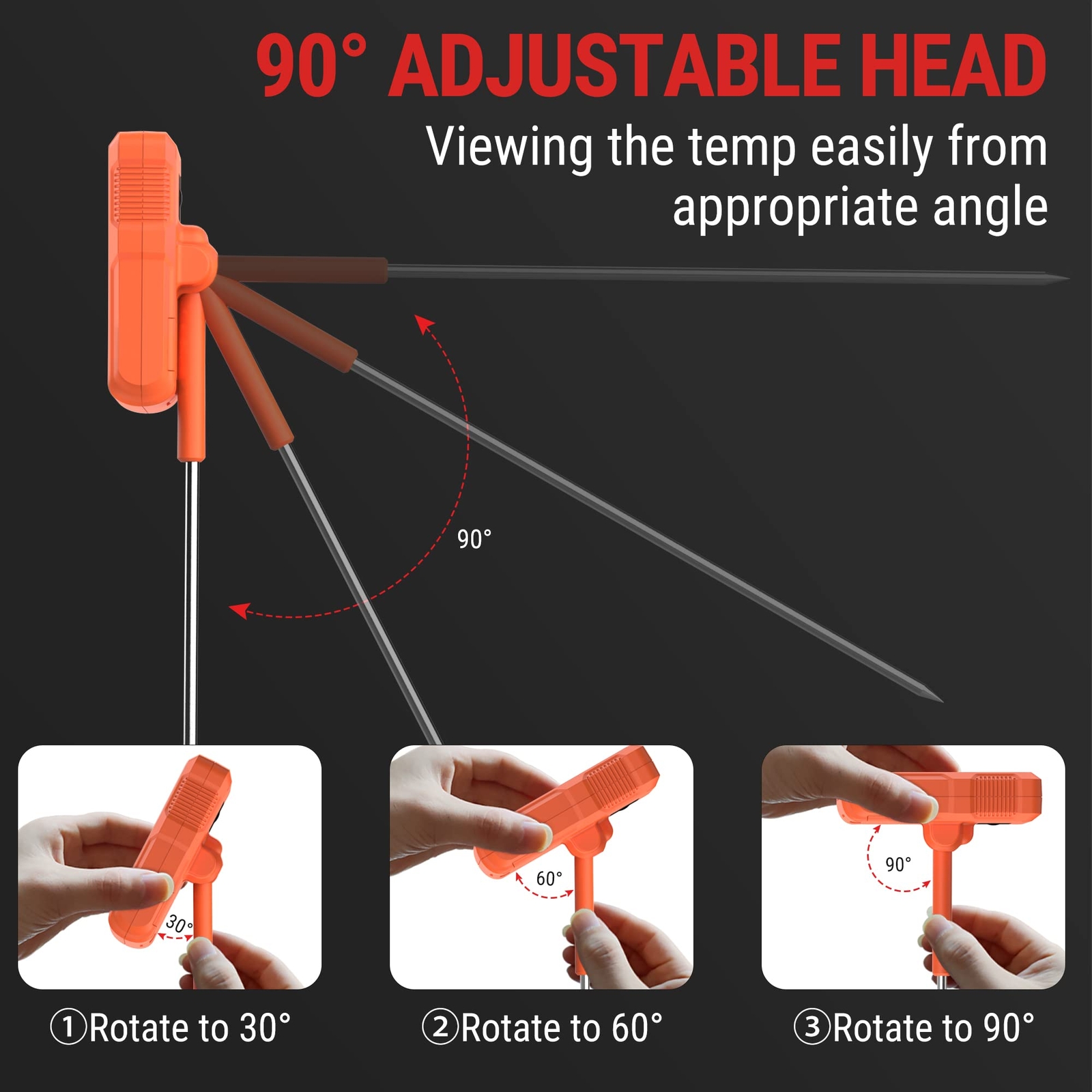 	"	ThermoPro TP510 Digital Candy Thermometer Waterproof Instant Read 8"" Prob...