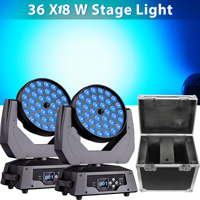 2* 36X18W Beam Moving Head Bühnenlicht RGBW LED Wash Zoom DMX Disco Lichhteffekt