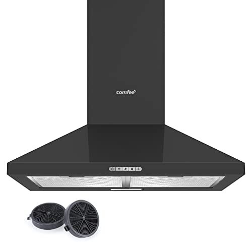 COMFEE' Cappa Aspirante 60 cm PYRA17B-60 Nera Cappa Cucina con LED, (Z3m)