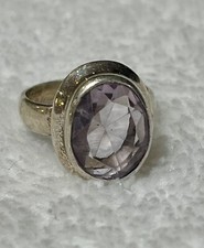 Vintage Oval Sterling Silver 925 Amethyst Ring Size 6.25