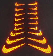 Nike Swoosh Logo Mini Stickers Decals Reflective Reflector Pack Flexible