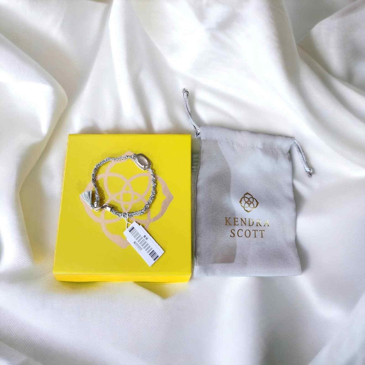 New Kendra Scott Anna Friendship bracelet Rhodium Grey Illusion