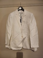 Exclusively At George Ladies White Linen Blend Blazer,size Uk24