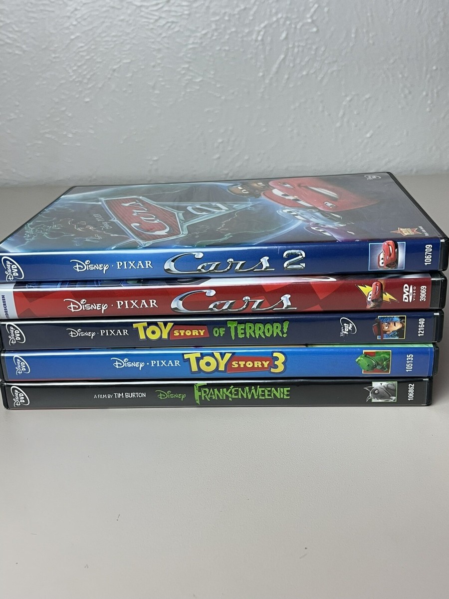 lot of 5 disney dvds movies car cars 2 frankenweenie toy story and