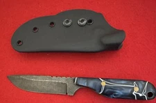 Shadowtech Wolf Drop Point Hunter, Alabama Damascus, Krinite Handle, Kydex Sheat