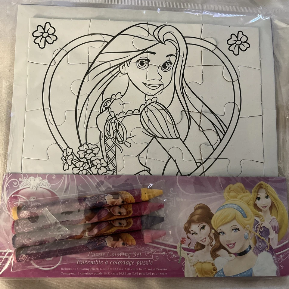 Puzzle Princesa Disney Juego para Colorear Crayones 20 Piezas 6.62" x 6.62" Medias Foto 2 de 4