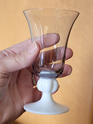 Set/7 Vtg JOHANSFORS SWEDEN White Footed CORDIAL GLASSES Bengt Orup MCM Barware