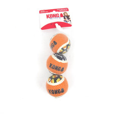 KONG Sport Tennis Balls Set of 3 Dog Fetch Toy Orange/Black Medium