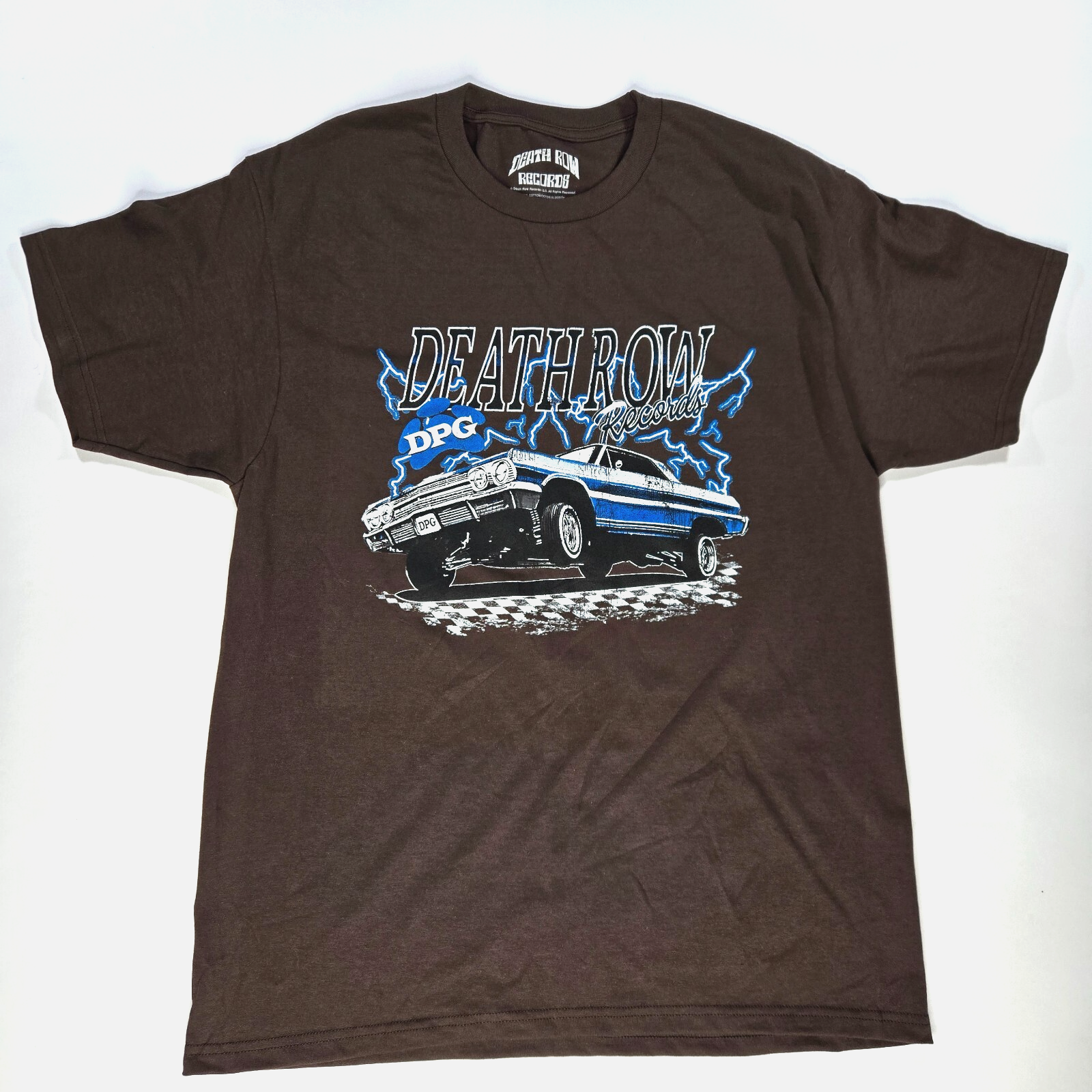 FILA Death Row Records DPG Maglietta Ufficiale Uomo Large Nuova Senza Etichetta Marrone