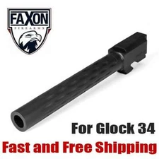 Faxon Firearms Flame Fluted Match 9mm Barrel for Glock 34 Gen 1-4, Black Nitride