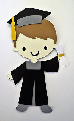 Graduation Graduate Grad Boy Paper Doll Die Cut Scrapbook Embellishement