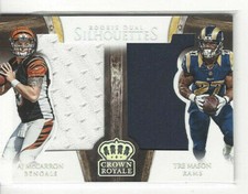 AJ McCarron Tre Mason 2014 Panini Crown Royale Dual Silhouettes #d 87/99 Rookie