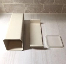 Tupperware Block Cheese & Butter Keeper, 3-Piece Complete Set -Beige Vintage 90s