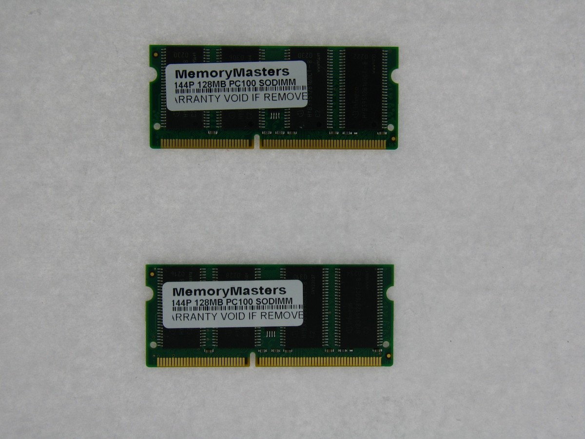 256MB (2X128MB) MEMORY 16X64 PC100 8NS SDRAM 144 PIN SO DIMM