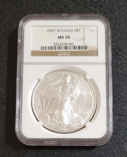 2007 W Burnished American Silver Eagle NGC MS70