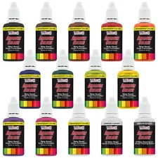 U.S. Art Supply 12 Color 1oz Transparent AIRBRUSH Paint Set w Cleaner & Thinner