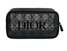 DIOR Black Mesh Makeup Bag  /Cosmetic Pouch Limited Edition NEW 