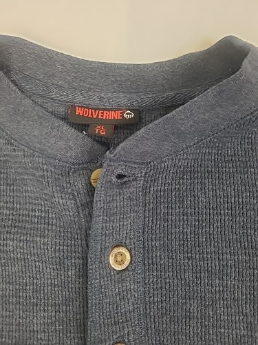 Wolverine Henley Thermal Blue 3 button Pull Over XL/TG - Picture 12 of 17