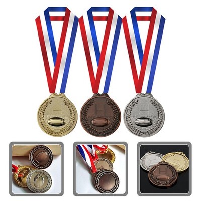  3pcs Rugby -Medaillen Sportveranstaltungsmedaillen Universal Award Medaillen