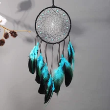 Dream Catcher with Bicolor Mesh, Handmade Dark Tone Dreamcatcher with Black and 