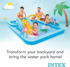 Intex 96  x 78  x 28  Inflatable Jungle Adventure Play Center Spray Kiddie Pool