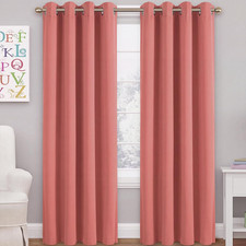 Coral Curtains for Bedroom 84 Inch Length Thermal Insulated Blackout