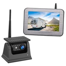 Magnetic Solar Wireless Backup Camera with 5" Monitor System AHD1080P 5 Inch