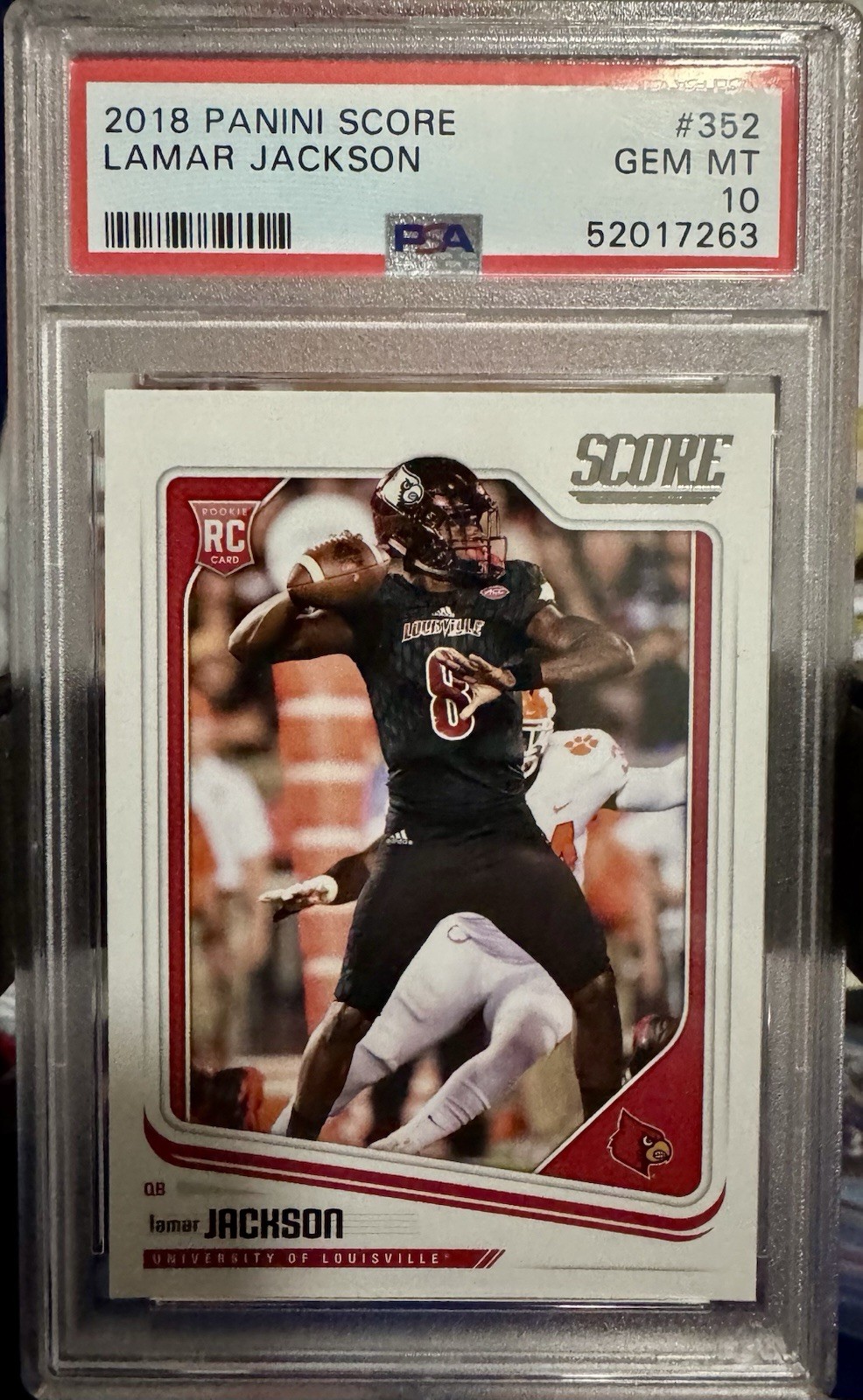 2018 Lamar Jackson Rookie Score PSA Gem Mint 10
