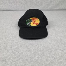 Bass Pro Shops Hat Cap Snap Back Boys One Size Black Fishing Logo Embroidered