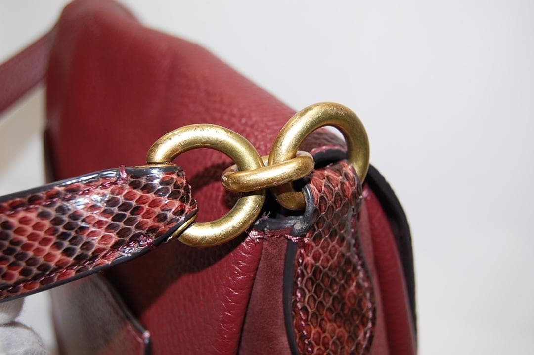 Coach 4612 Python Leather 2-Way Shoulder Bag Wine… - image 5