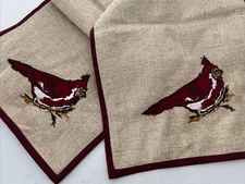 Christmas Winter Cardinal Bird Table Runner 70x14 Inches