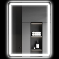 HOMCOM Specchio Bagno Touch con Luce LED 3 Temperature Antiappannamento 60x80 cm