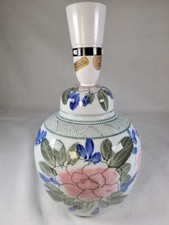 Table Lamp Floral Blue White Green Pink Base Tested Working Rare Vintage Prop