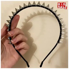 Gothic Punk Studded Rivet Spike Headband Edgy Alternative Fashion Hair Band Men