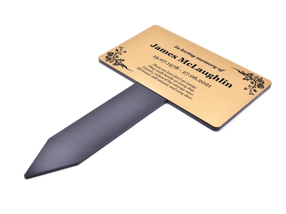 Personalised Metallic Memorial Plaque – Gold, Silver or Copper Grave/Garden Sign - Image 4 of 4