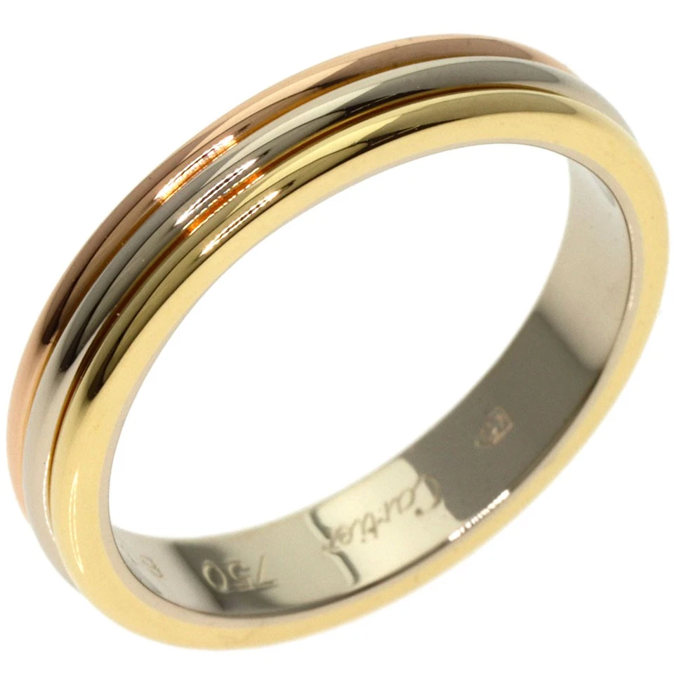 CARTIER три цвета # 58 кольцо K18 желтое золото K18 белое золото унисекс [б/у] - Изображение 2 из 4