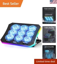 Stylish Blue Gaming Laptop Cooler Pad with 7 Adjustable Heights  USB Ports