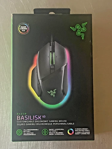 RAZER BASILISK V3 CUSTOMIZABLE ERGONOMIC WIRED GAMING MOUSE