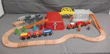 40 Piece JANOD Wooden Childrens Firefighters Train Playset Track  Accessories