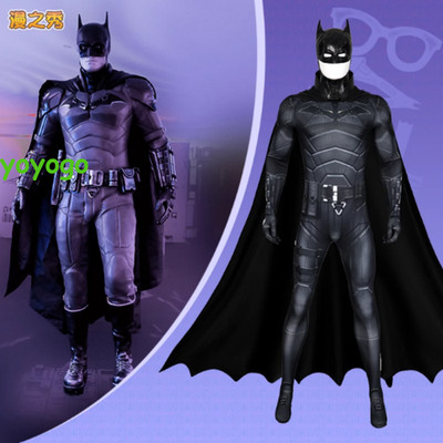 2022 The Batman Bruce Wayne Jumpsuit Cloak Cosplay Costume Mens Halloween Suit