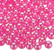 200pcs Acrylic Round Beads AB Colors 10mm Loose Craft Beads Pink AB
