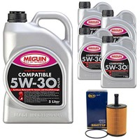 MotoröL Set SAE 5W-30 Plus Meguin 9 Liter + ÖLfilter FüR VW Touareg 2.5 R5 TDI