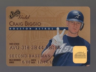 CRAIG BIGGIO 1995 LEAF STUDIO Gold #50