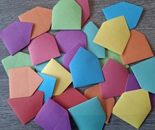 Miniature envelopes x16- Die cut in Pretty Bright or Pastel  Paper  3.7 x 2.5cm