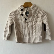Baby Gap Cable Knit Sweater Toddler Size 12-18 Months Cream Fishermans Preppy