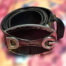 Dolce&Gabbana Men D&G Belt Big Logo Black DG Gold Silver Color Length 95cm Italy