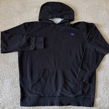 Russell Athletic Blank Hoodie Uni L Black Oversized Boxy Retro Basic Staple FLAW